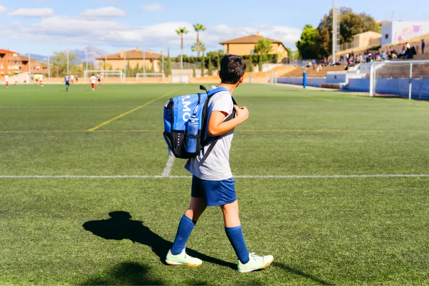 Mochila que usan los futbolistas